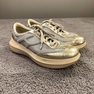 Kybun Gandria Shoes Womens 7 Champagne Silver Leather Comfort Orthopedic Sneaker
